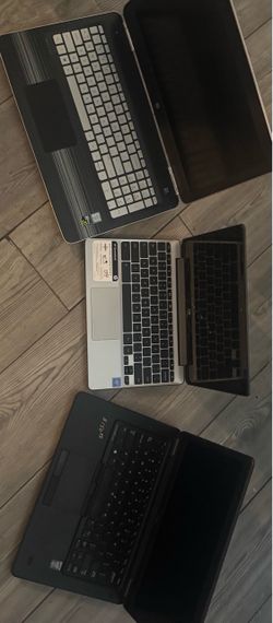 (3) Laptops HP PAVILION BC067NR—-HP CHROMEBOOK—DELL LATITUDE E7450