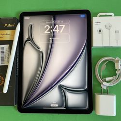Apple IPad Air 11” ( M2 chip / 2024  Model) 128GB  with pen, keyboard case & Accessories