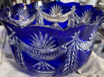 Blue glass bowl