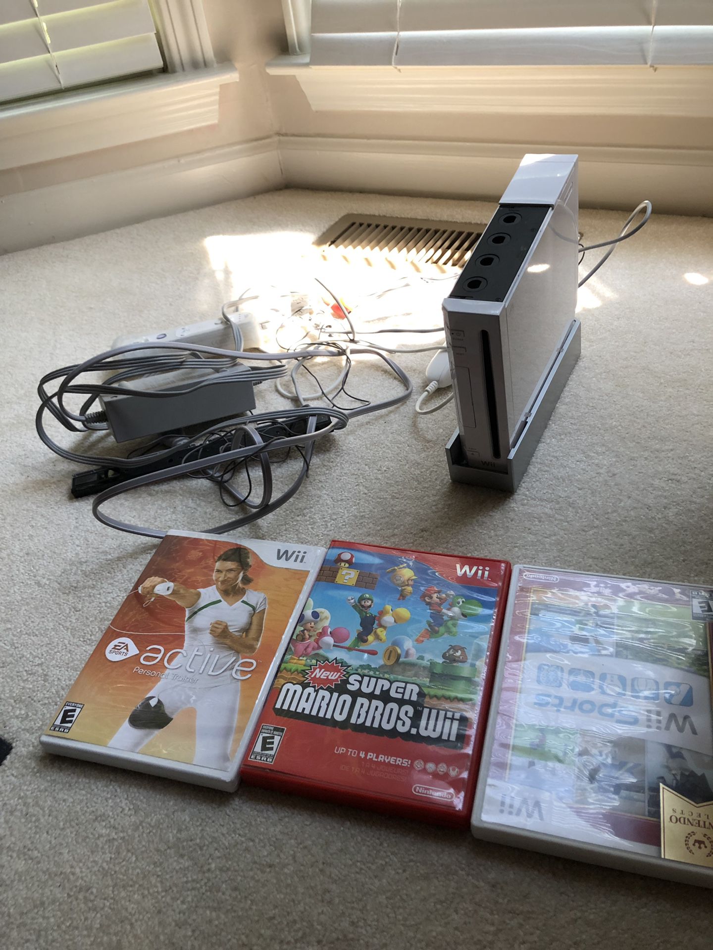Nintendo wii with 3 games