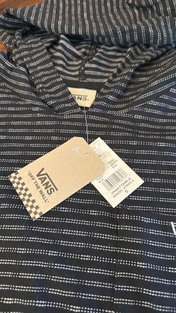 Vans S Men’s cotton hoodie black w/stripe NWT