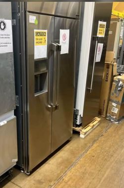 built in side by side refrigerator dacor 42 inch stainless with water and ice