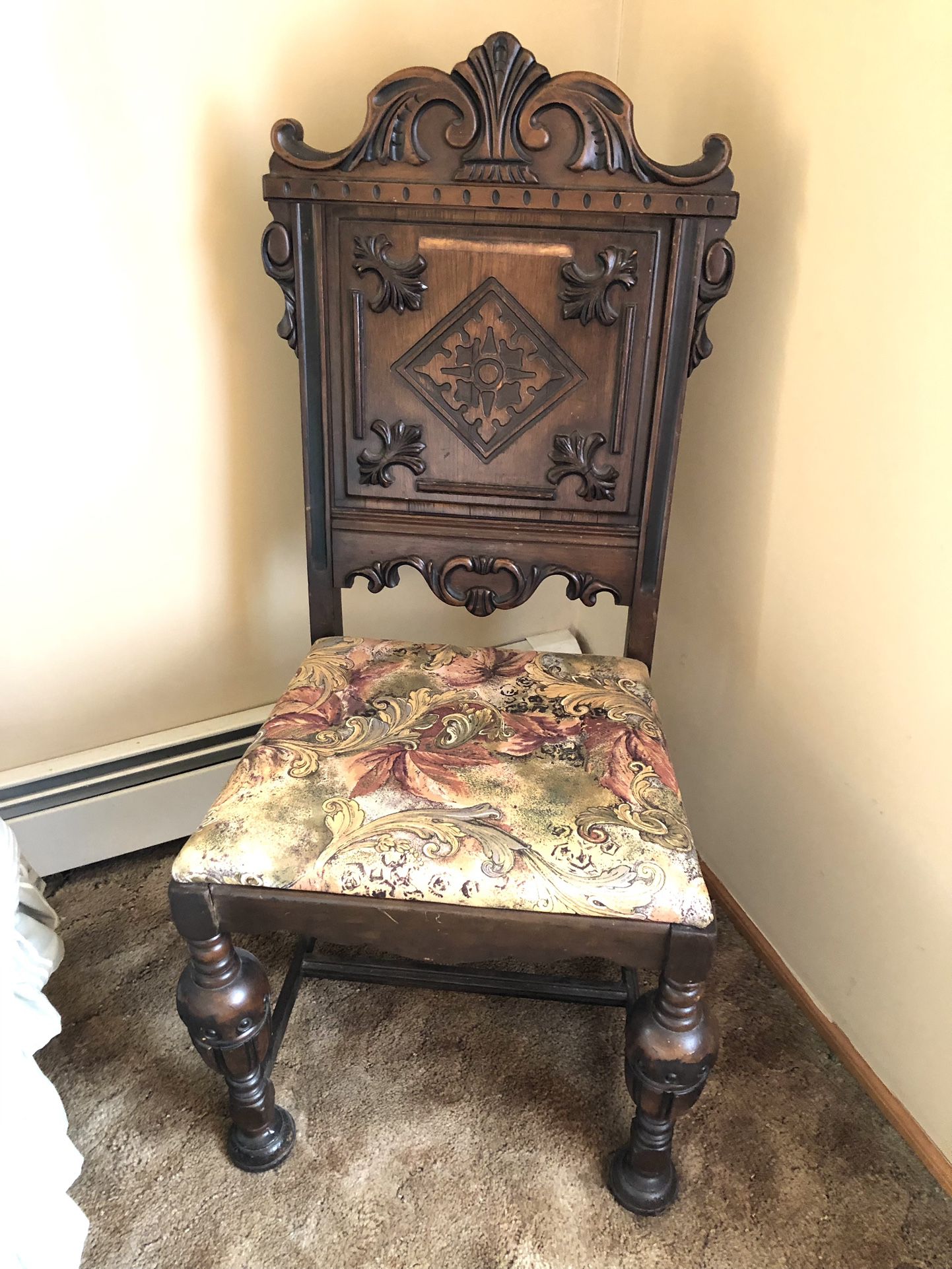 Antique Royal Carved Empire Style Chair