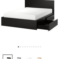 MOVEOUT Sale - Ikea Queen Size Bed Frame With Drawers 