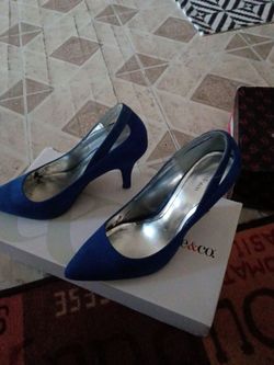 Blue women's heels