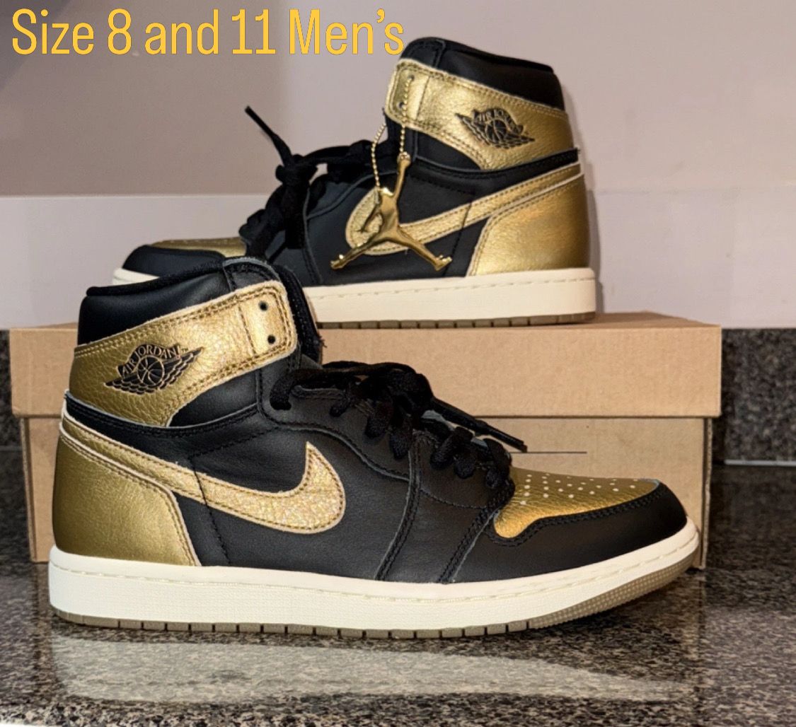 Nike Air Jordan 1 Retro High OG Black Gold High Top Sneaker Men