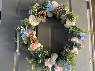 Spring/floral pastel wreath