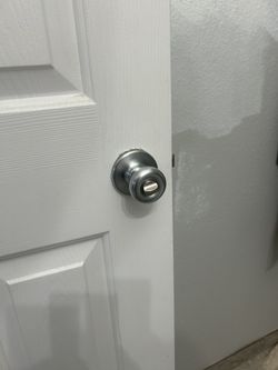 Brushed Nickel Doorknobs - Locking