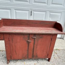 Rustic hand painted cabinet