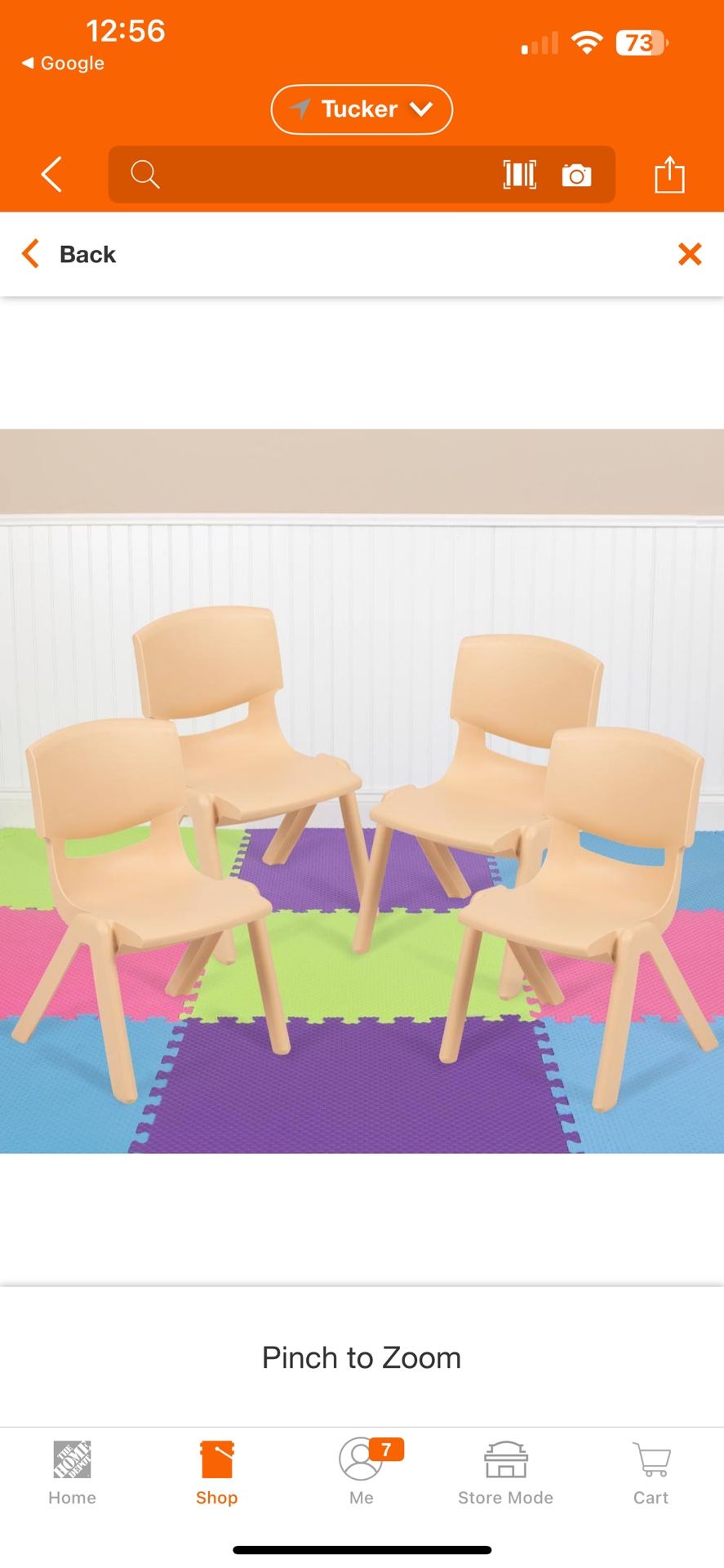 4-Pack Natural Plastic Stackable School Chair with 10.5 in. Seat Height