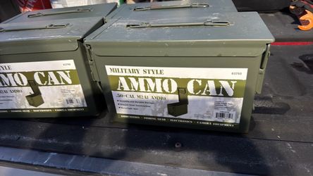 (5) Military Style .50 Cal Steel Ammo Cans