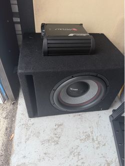 10 inch subwoofer with built in amp also another amp for inside speakers
