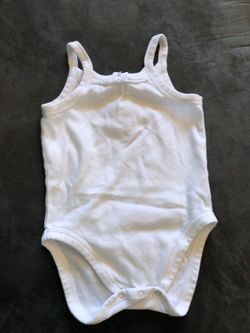 White baby girl onesie with straps