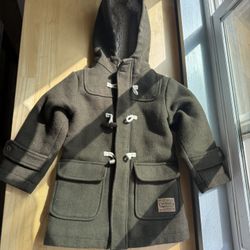 Toddler Boys’ Wool Blend Coat with Hood (18–24 Months)