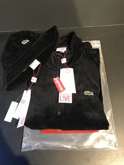 Supreme X Lacoste Velour Fit sz L