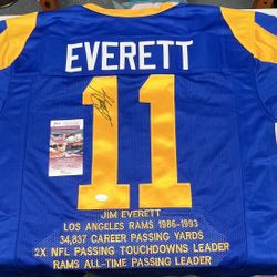 L. A. RAMS Autographed “Jim Everett” Jersey