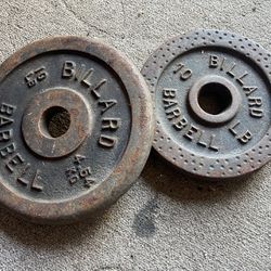 2 10LB Ballard barbell Weight Plates 