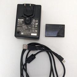 Genuine OEM Kodak digital camera kit K5000 battery charger, KLIC-5000 battery & USB charging cord