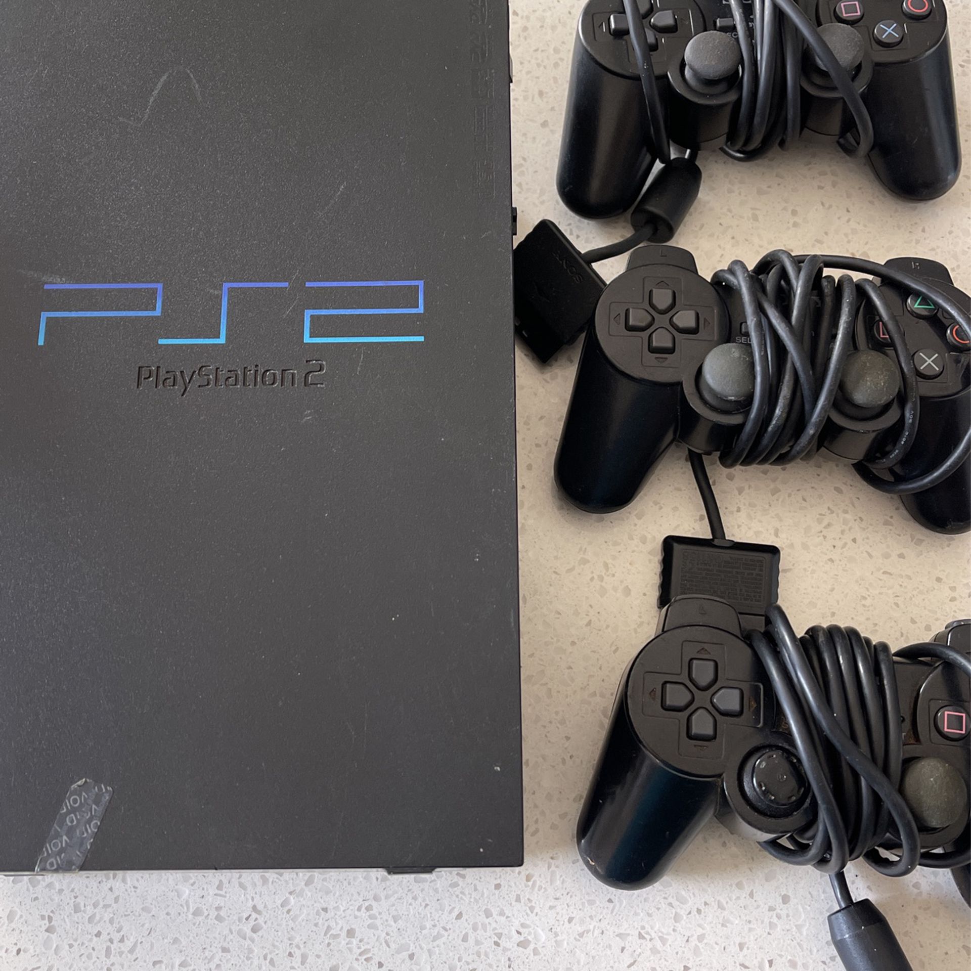 PlayStation 2 With 3 Controllers