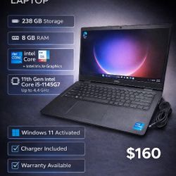 $160 – Dell Latitude 3420 / Intel Core i5 11th Gen / 8GB RAM / SSD / Windows 11 Activated