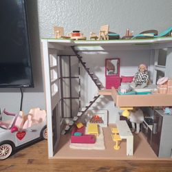 Lori Dolls Loft House And Car - I17 And Jomax 
