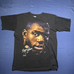 Vintage 1990s Magic Johnson LA Lakers Salem Sportswear Black T-Shirt Men’s SZ L