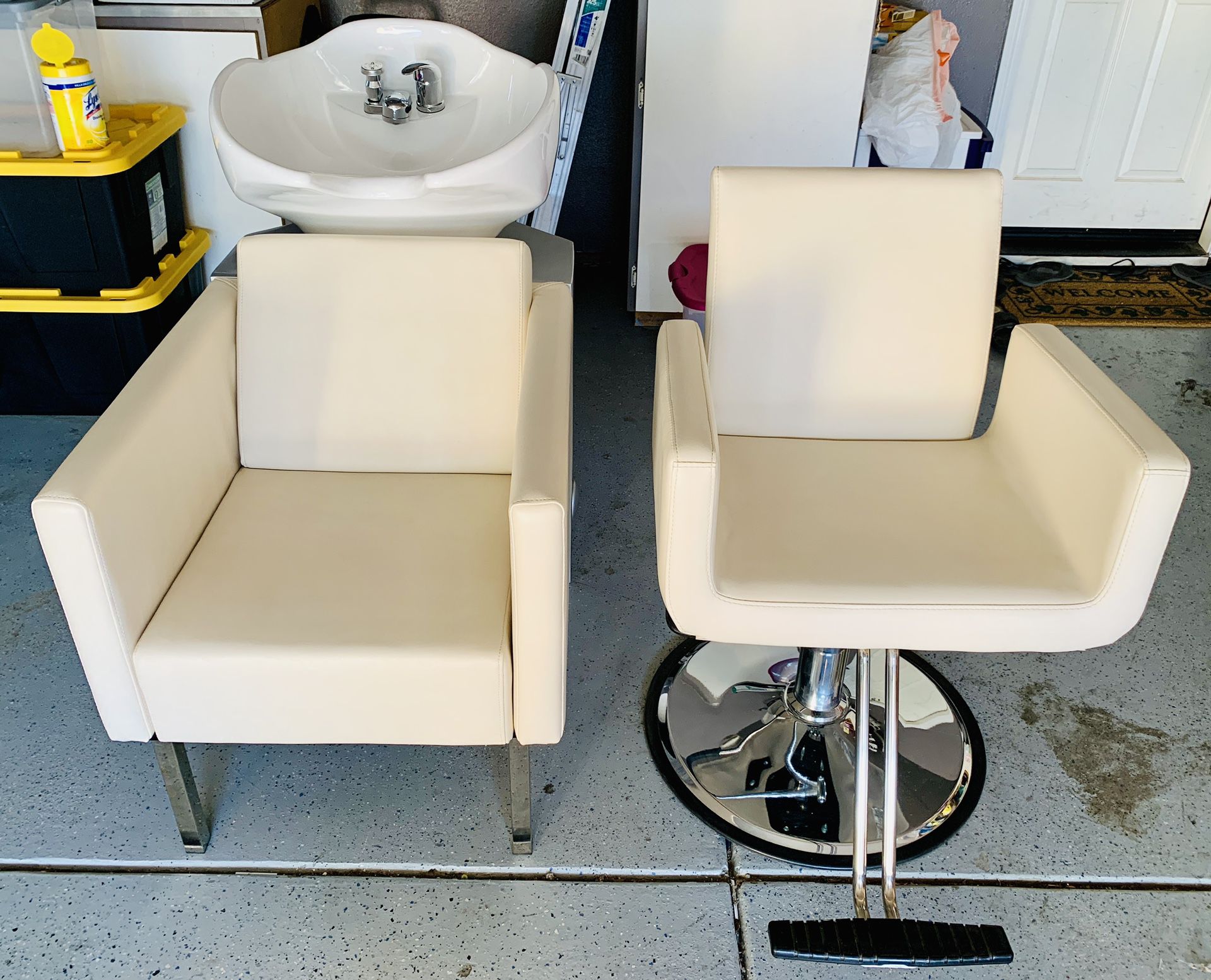 Professional Salon Hydraulic Chair & Shampoo Bowl w/Chair