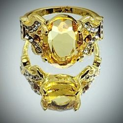 New Citrine colored Gold Ring