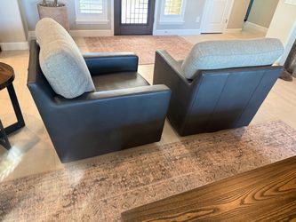 Gray Leather Swivel Chairs Priced Individually