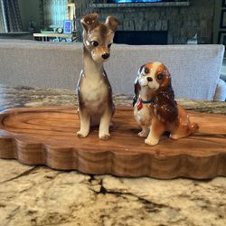 Lady and Tramp Ceramic Figurine Rare Vintage