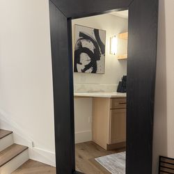 Large Heavy Black Wood Framed Full Length Mirror - Great Condition - 74.5 in tall and 37 in wide
