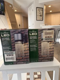 💡 PAIR (2) EnviroLite LED Decorative Outdoor Wall Lanterns - BRAND NEW!