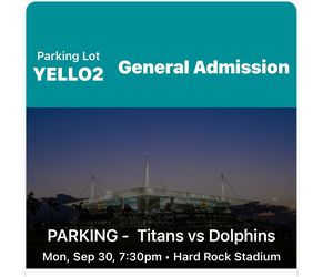 Miami Dolphins Vs Tennessee Titans Parking Pass