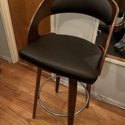 Armen Living Shelly 30" Seat Height Mid Century Modern Swivel Bar Stool 