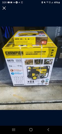 Brand New!!!!!!! Champion Portable Generator With Flat Generator Ext Cord