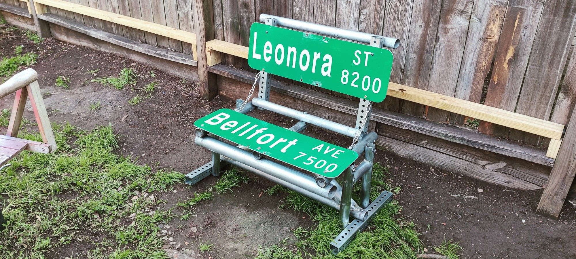 One Of A kind Bench Galvanized Steel & Aluminum Very Sturdy 150$