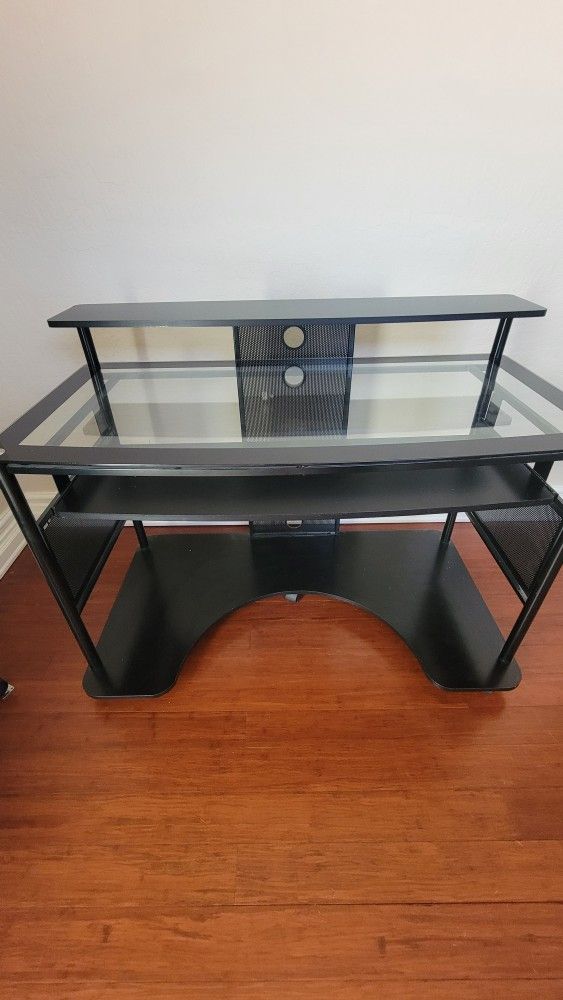 Glass Top Desk With Wheels