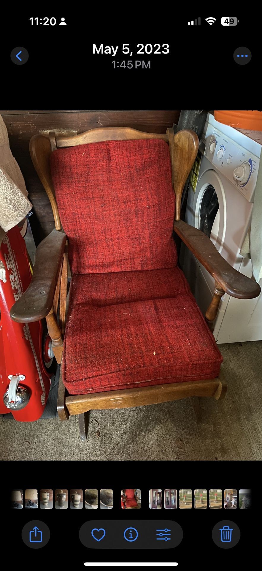 FREEEE Vintage Danish Rocking Chair With Horsehair Cushions