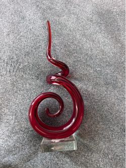 MURANO Art Glass Dancing Red Flame Sculpture