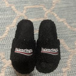 Balenciaga furry slides