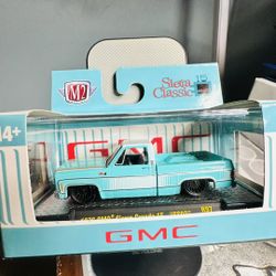 M2 New 2026 Machines Toys  1976 GMC SIERRA GRANDE 15 (R97 26-25) "SS02" - AQUA