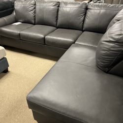 Genuine Leather Chaise Sectional! 