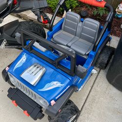 Blue  Jeep Wrangler 2 Seater Truck for kids