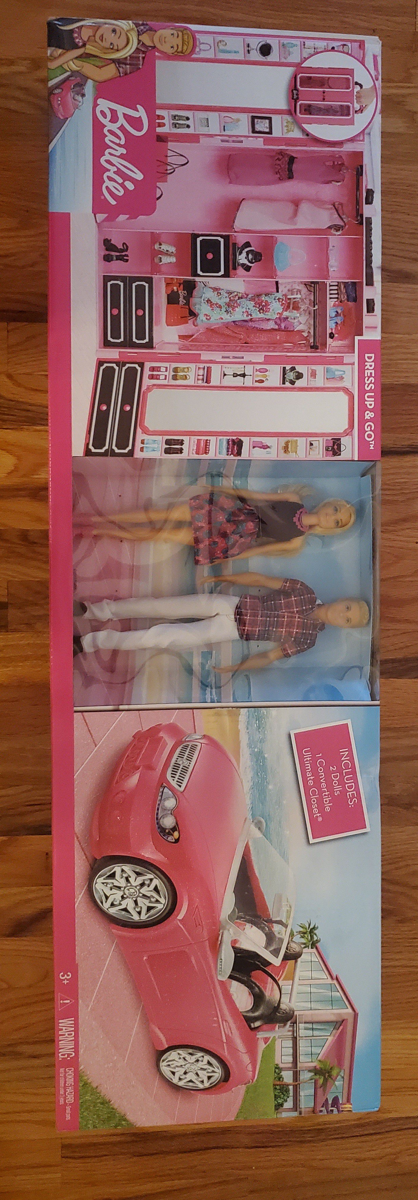 Barbie Dress Up and Go Includes Ultimate Closet, Glam Convertible and Barbie Ken Dolls Big Box Set