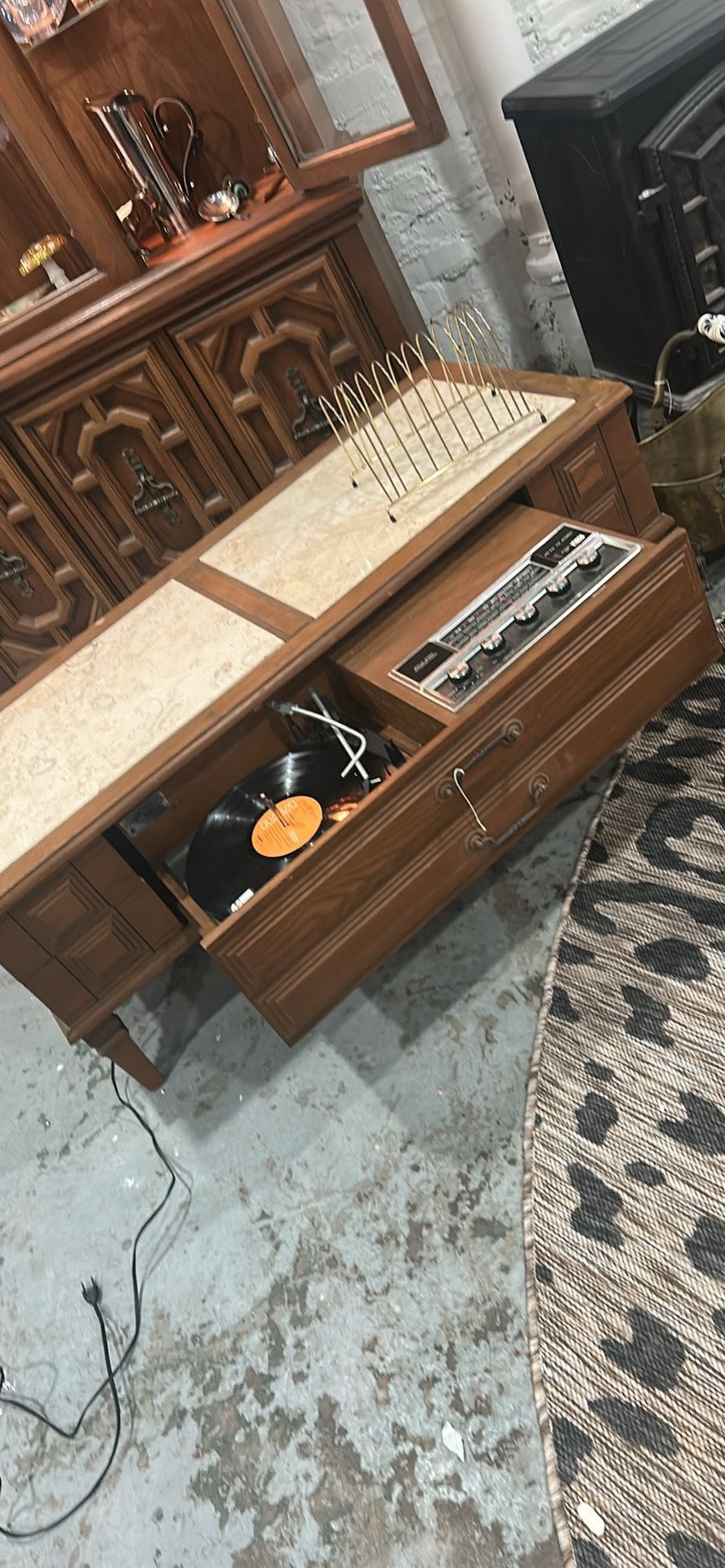 Fantastic custom mid-century modern Coffee Table with hidden record player