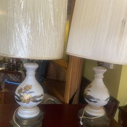 *Antiques* Vintage Bohemian Twin Lamps 