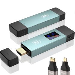 Wireless Hdmi Transmitter and Receiver, Wireless HD Extender Plug & Play Portable 2.4G/5G with LED Screen Wireless Hdmi Kit for Streaming Video and Au
