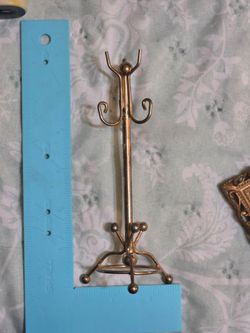 Miniature Brass Coat Rack Stand