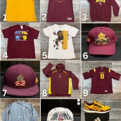12 Items: Arizona State ASU Sun Devils Hoodie, Shirt, Hat, Jersey, Shoes - Some Vintage!