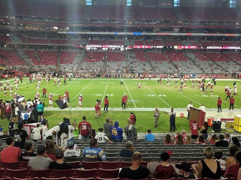 2 or 4 Arizona Cardinals 25 yard line tickets Section 132 row 16